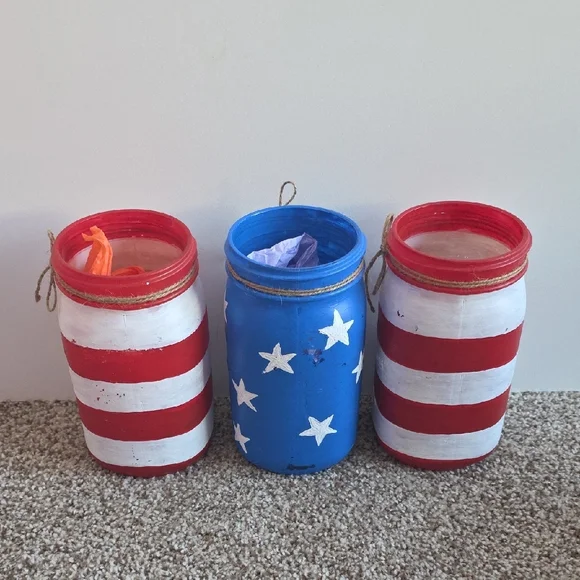 Patriotic Mason Jar Set - Picture 3 of 5